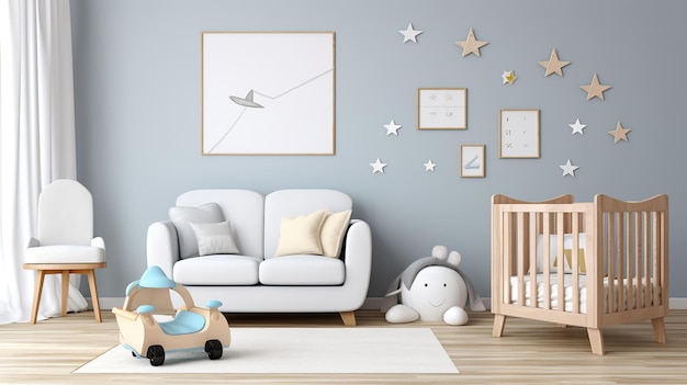 cute and modern interior child room decoration