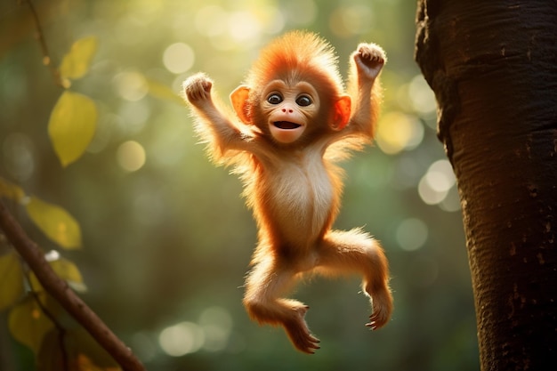 cute monkey dancing on a tree ar 32 q 2 00000 02