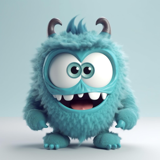 cute monster 3d render