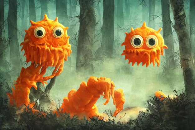 Cute monster or alien Cartoon monster Fantasy beast funny creature