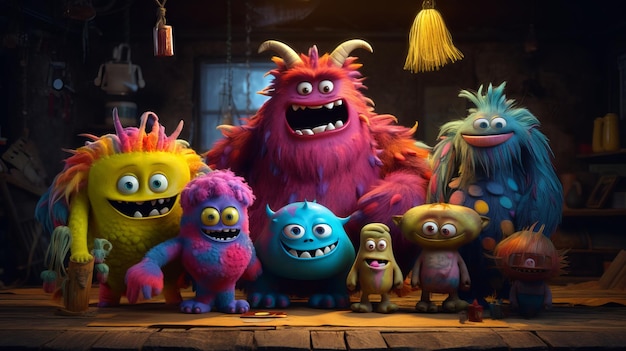 A Cute Monster Family