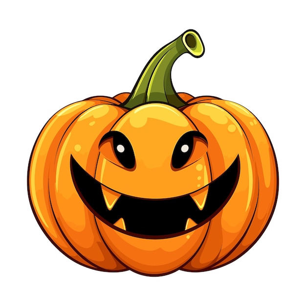 Cute Monster pumpkin Halloween vector illustration and drawn flat Halloween pumpkin illustration