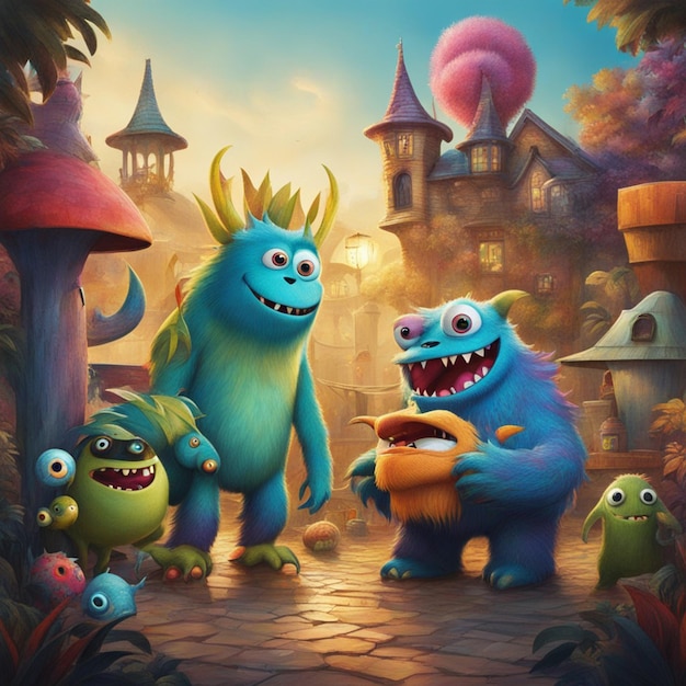 Cute Monster's posing with friends