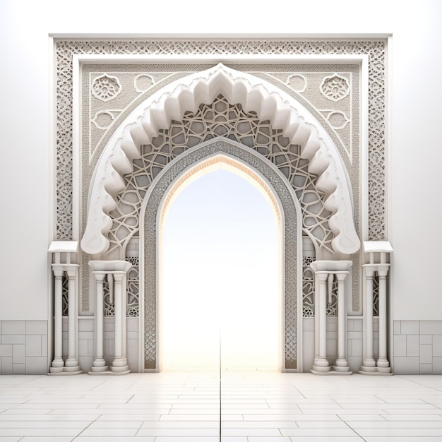 cute mosque mihrab isolated on white background