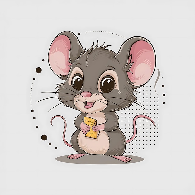 Photo cute mouse cartoon vector icon illustration