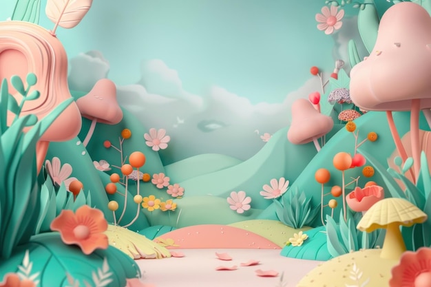 Cute nature background backgrounds outdoors cartoon