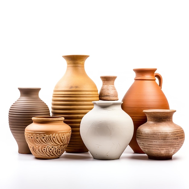 cute and neat Traditional Pottery isolated on white background