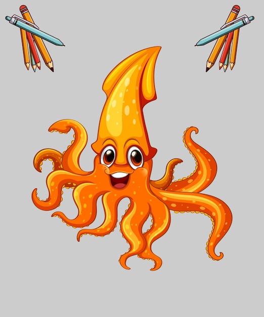 Photo cute octopus cartoon photo