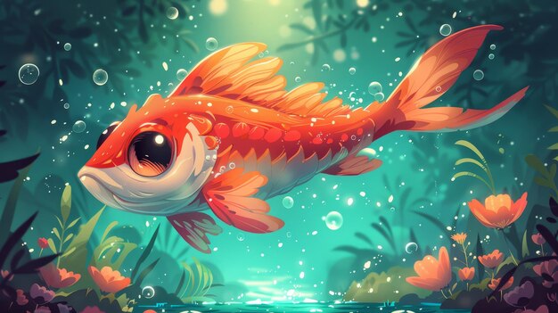 Cute Orange Fish with Big Eyes