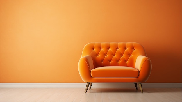 Cute Orange Velvet Loveseat Sofa or Snuggle Chair