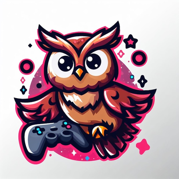 Cute Owl Mascot Cartoon Illustration