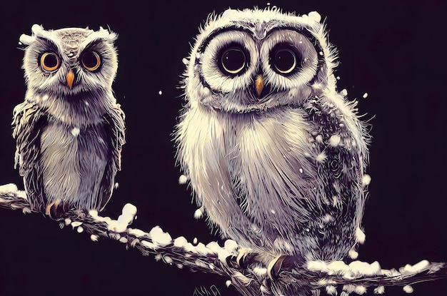 Cute Owl in the snow