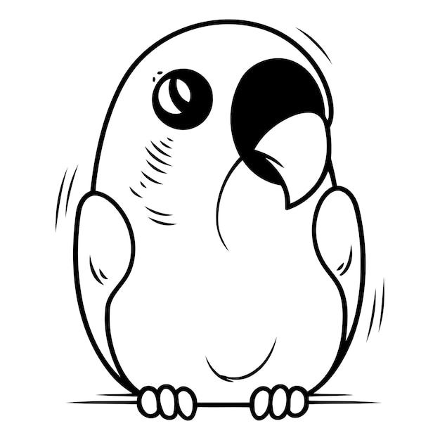 Cute parrot isolated on a white background Vector illustration