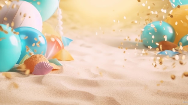 Cute Party Background Illustration AI Generative