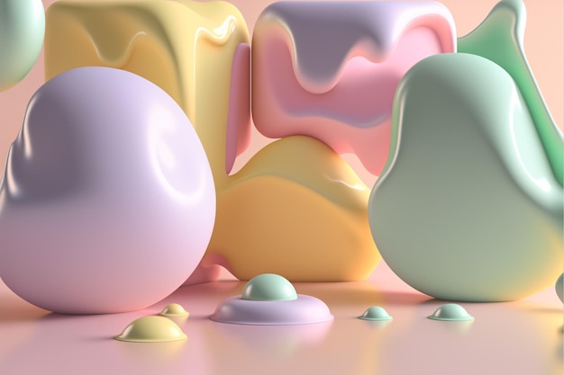 Cute Pastel Colors Background Ai generative