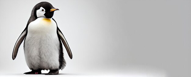 a cute Penguin on white background with smiley face