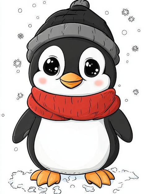 Cute Penguin in Winter Attire