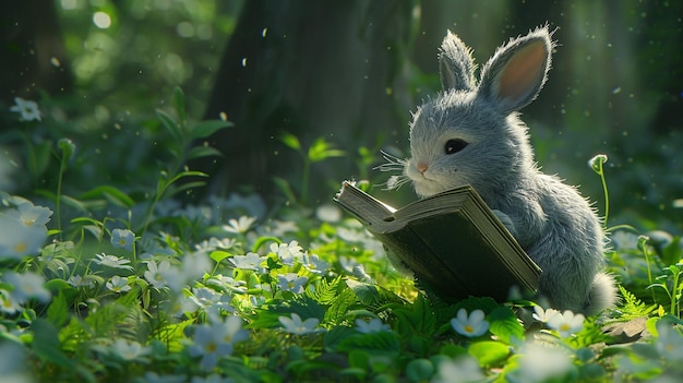 cute pet rabbit in a natural setting