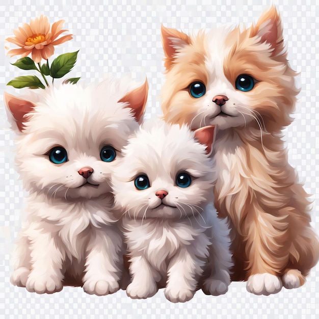 cute pets on transparent background forever friends