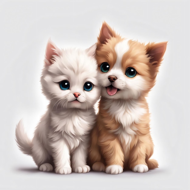 cute pets on transparent background forever friends