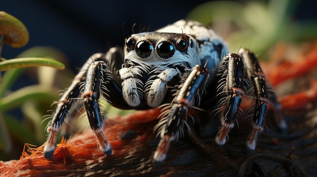 A cute Picture of a phidippus regius white bahama