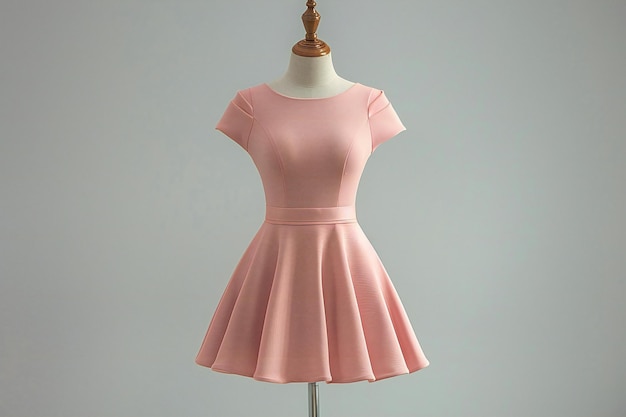 Cute pink short dress on mannequin high quality high resolution