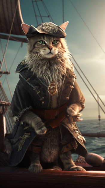 a cute pirate cat