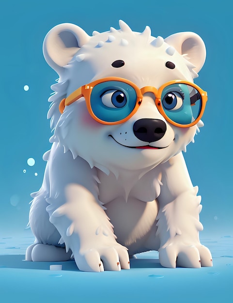 Cute polar bear with sunglasses