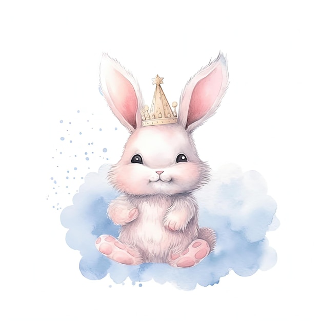 Cute princess bunny Illustration AI GenerativexA