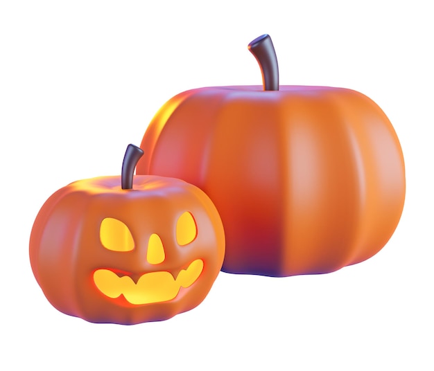 Cute pumpkin Halloween Cartoon3d model and illustration