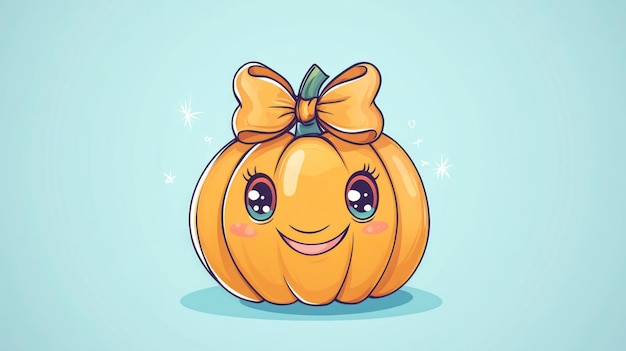 Photo cute pumpkin with bow