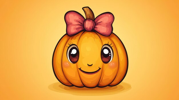 Photo cute pumpkin with bow