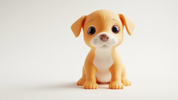 Cute Puppy Portrait with White Background Focused on Adorable Expression