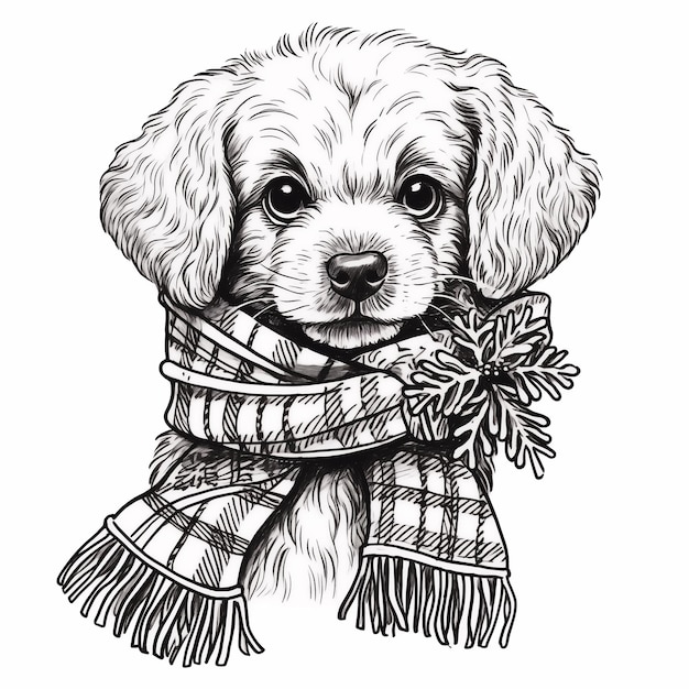 Cute Puppy Wearing Scarf