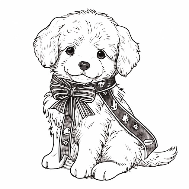 Cute Puppy with Bow