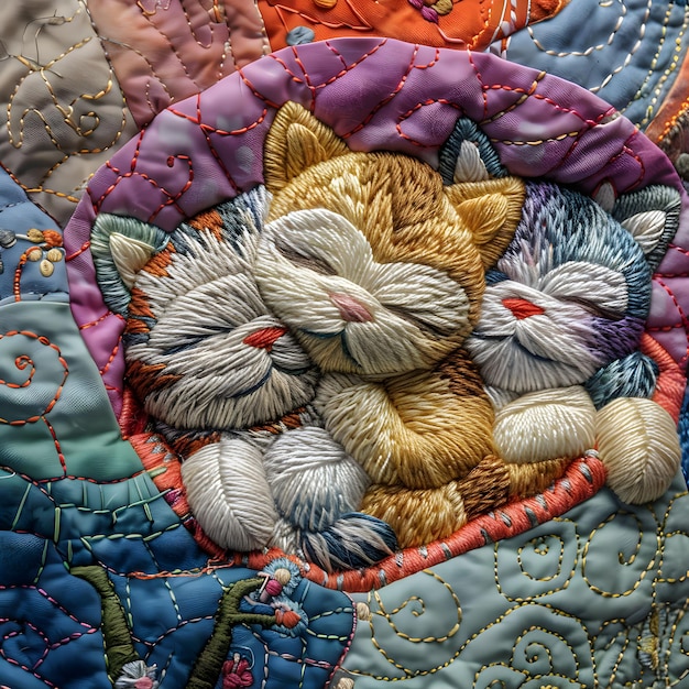 Cute quilt with cats