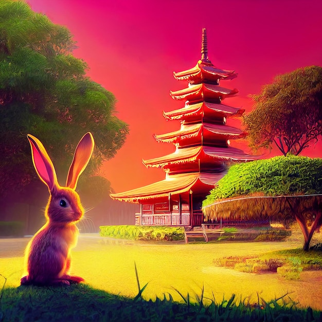 Cute rabbit illustration year of the rabbit Chinese New Year 2023