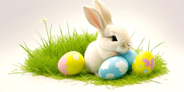 Cute rabbit with Easter egg