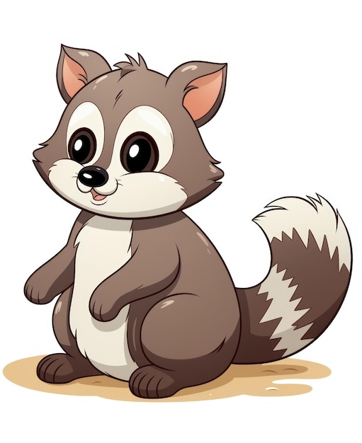 Cute Raccoon Coloring Page with Clean Lines AI Generated