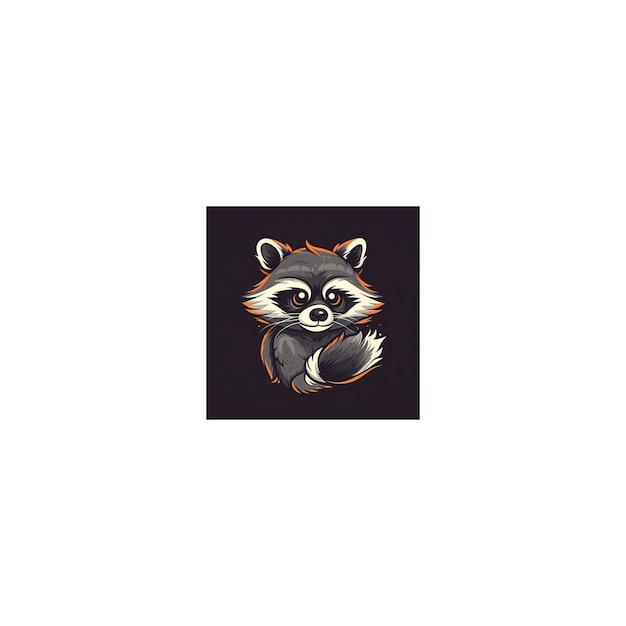 Photo cute raccoon design logo24