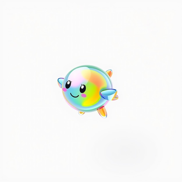 Cute Rainbow Fish Cartoon Character