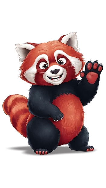 Photo cute red panda cartoon vector icon illustration