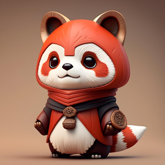 Cute red panda character design generative ai