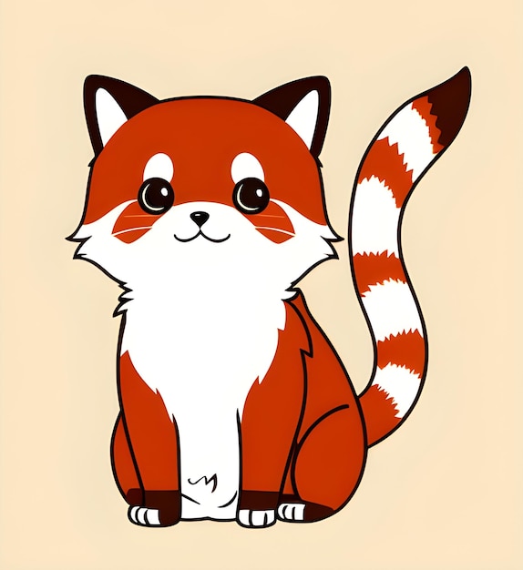 Cute red panda vector