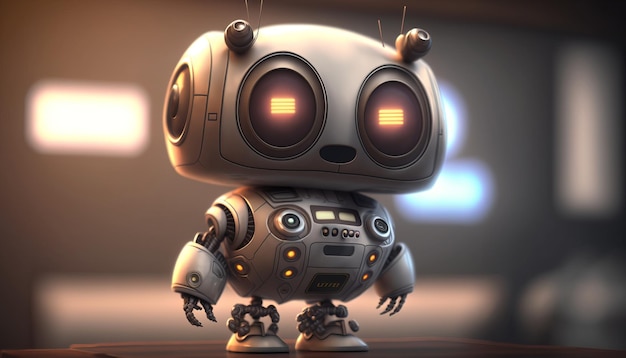 Cute Robot Artificial Intelligence Chat GPT Concept. AI generative.