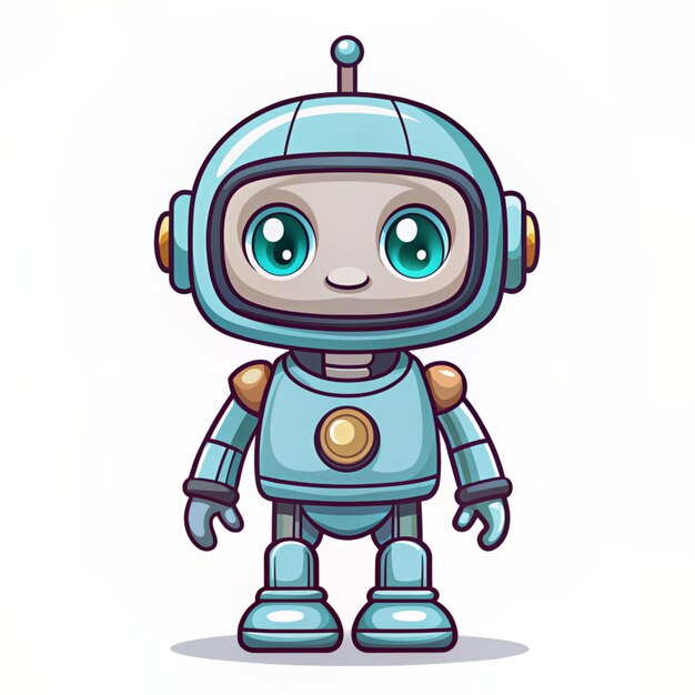 Cute Robot Cartoon Vector Icon Illustration Science Technology Icon Concept Isolated Premium Vector Flat Cartoon Style