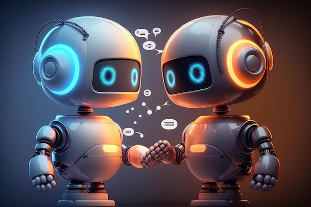 Cute robot character Chatbot for social media chat