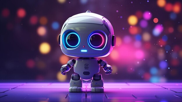 cute robot on a colored background