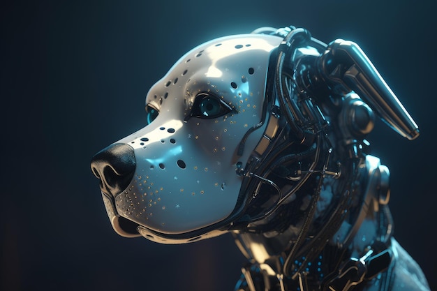 Cute robot dog head Generate Ai