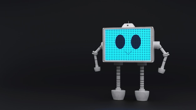 Cute Robot standing 3D illustration